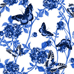 Beautiful seamless pattern with floral background.