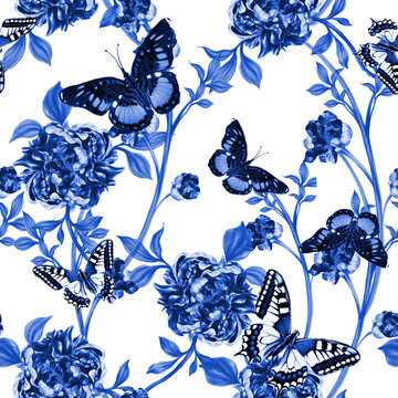 Beautiful seamless pattern with floral background.