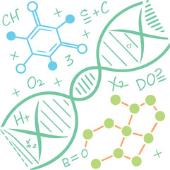 Science themed vector illustration