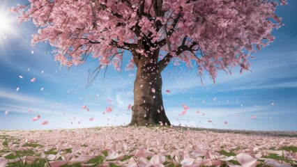 Fototapeta premium Cherry Sakura Blossoms in Full Bloom