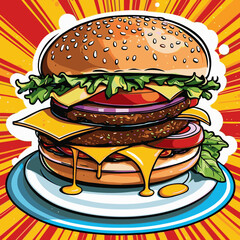 burger vector art for design needs 