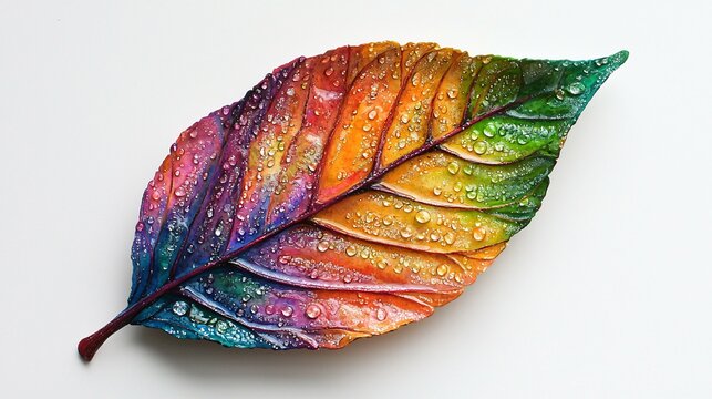 Vibrant hues on a leaf's surface.