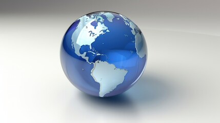 Fototapeta premium Globe showing North and South America, blue oceans, and landmasses, symbolizing global connectivity and geography