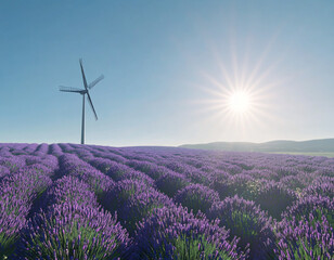 Lavender Windmill Sunset