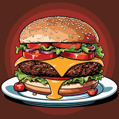 burger vector art for design needs 