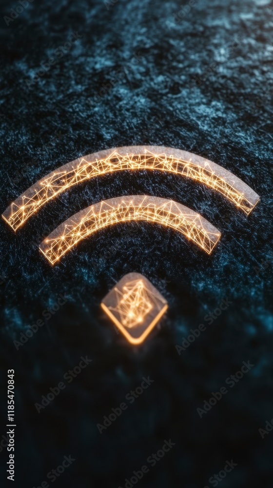 Poster glowing wifi symbol abstract network connection technology background