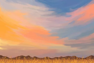 Gardinen Sunset background, minimal pastel design © Rawpixel.com