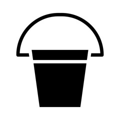 Bucket icon silhouette. Concept of container, cleaning, and household.