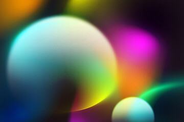 Abstract modern geometric circle gradient blurred colorful neon color flow trendy hologram on dark background effect graphic futuristic design for pattern banner web technology digital backdrop poster