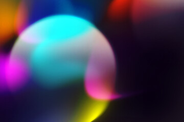 Abstract modern geometric circle gradient blurred colorful neon color flow trendy hologram on dark background effect graphic futuristic design for pattern banner web technology digital backdrop poster