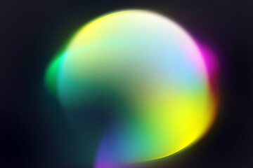 Abstract modern geometric circle gradient blurred colorful neon color flow trendy hologram on dark background effect graphic futuristic design for pattern banner web technology digital backdrop poster