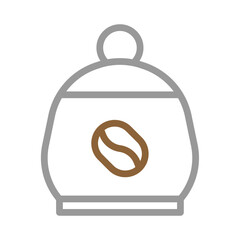 Coffee bean jar icon. Concept of coffee storage and freshness.