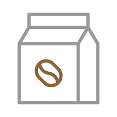 Coffee bean bag icon. Concept of coffee packaging and branding.