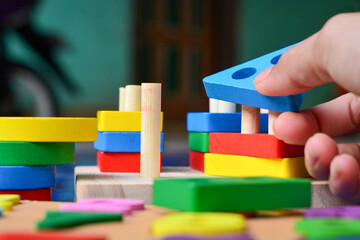 Continuous one line drawing a puzzle pieces put together and some missing. Practice sharpening brain. Different levels of difficulty. National Puzzle Day.