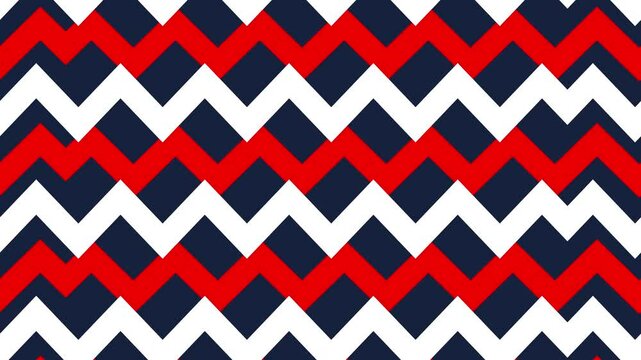 Bold chevron pattern featuring zigzag stripes in red, white, and navy blue. Perfect for backgrounds, modern designs, digital art, and creative projects with a geometric theme