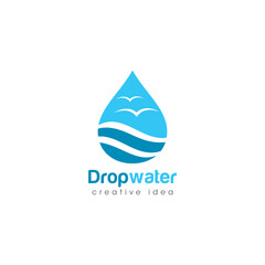 Creative Drop Water Concept Logo Design Template