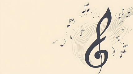 Abstract Musical Notation Treble Clef Design