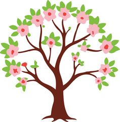 isolated dogwood tree icon Vector, dogwood tree Silhouette,dogwood icon set, dogwood tree for logo,color dogwood Vector illustration, Vector Graphic, EPS 10 , clip art work,