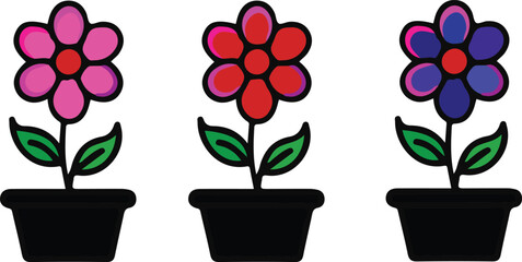 isolated flower in pot icon Vector, flower in pot Silhouette,flower in pot icon set, flower in pot for logo,color flower in pot Vector illustration, Vector Graphic, EPS 10 , clip art work,
