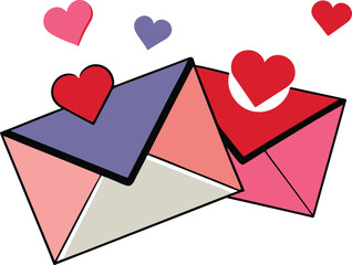isolated love envelope icon Vector, love envelope Silhouette,love envelope icon set, love envelope  for logo,color love envelope Vector illustration, Vector Graphic, EPS 10 , clip art work,