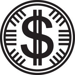 Unique vector design of Dollar icon and logo. Dollar symbol art using black color.