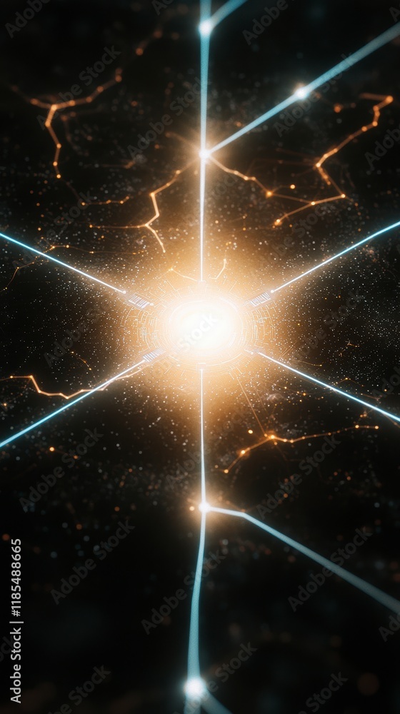 Poster futuristic digital network abstract tech background glowing lines data connections