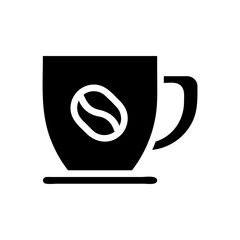 Coffee cup icon with coffee bean. Concept of coffee shop, cafe, and break.
