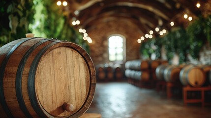Wine barrel tasting event rustic cellar photography cozy environment close-up view vineyard experience
