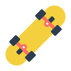 Colorful Yellow Skateboard Illustration