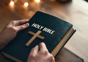 Christian background image holding a Bible