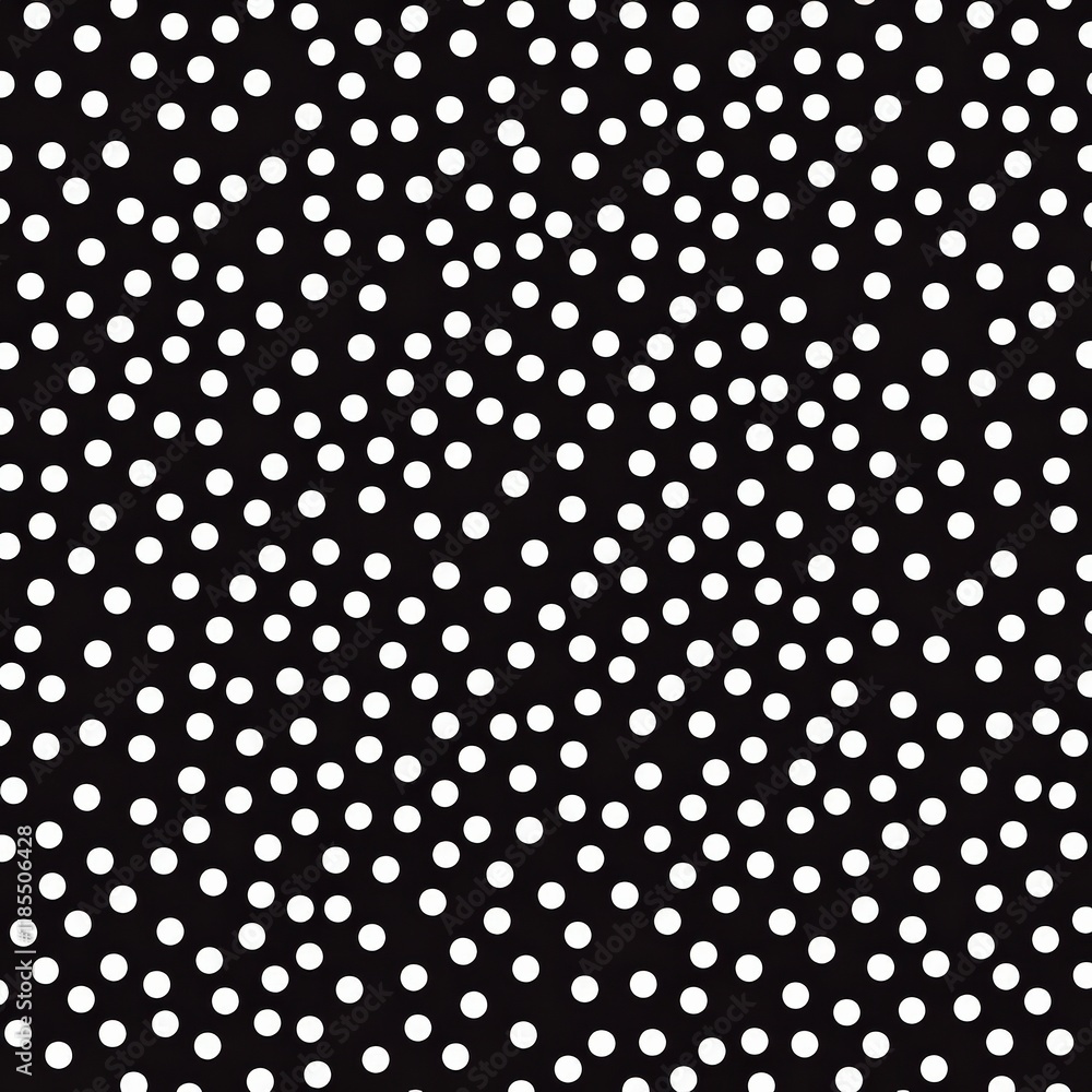 Poster Seamless Polka Dot Pattern  Black and White Circular Design  Abstract Texture  Background
