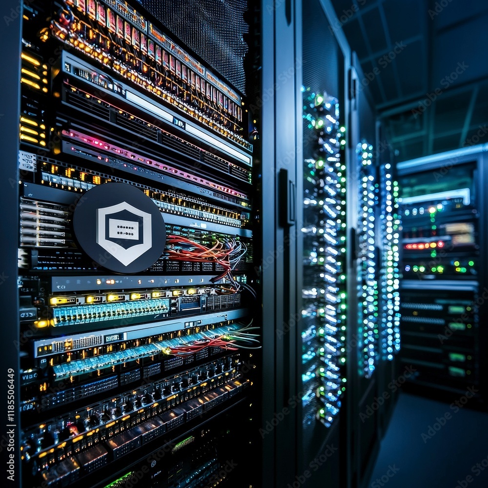 Poster secure server room data protection network technology it infrastructure cybersecurity