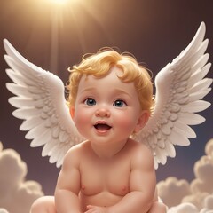 3D Cartoon Angel baby