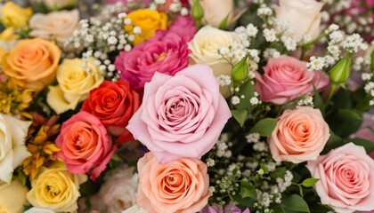 Bouquets of roses and flower arrangements.