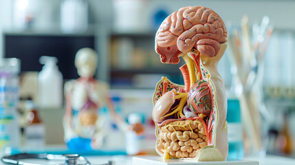 Detailed anatomical model showcasing organ lesions for medical education, healthcare training, and pathology study. Medical science and anatomy concepts.