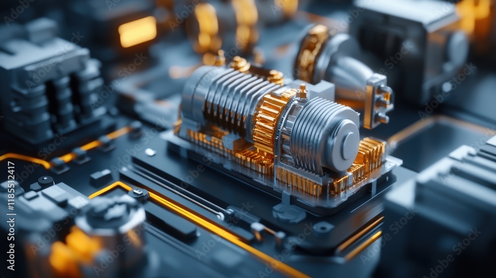 Aufkleber detailed close-up of modern electronic circuit board featuring intricate components and high-tech ma