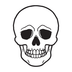 Fototapeta premium The skull icon. Black silhouette of a human skull. Vector illustration isolated on a white background for design and web.