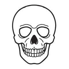 Fototapeta premium The skull icon. Black silhouette of a human skull. Vector illustration isolated on a white background for design and web.