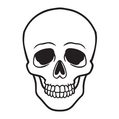 Fototapeta premium The skull icon. Black silhouette of a human skull. Vector illustration isolated on a white background for design and web.