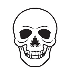 Fototapeta premium The skull icon. Black silhouette of a human skull. Vector illustration isolated on a white background for design and web.