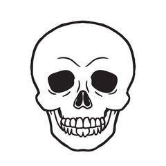 Fototapeta premium The skull icon. Black silhouette of a human skull. Vector illustration isolated on a white background for design and web.