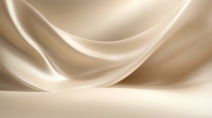 Obraz premium Elegant beige silk fabric draped elegantly.