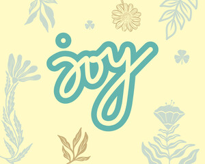 JOY text letter clip art vector summer style layout banner poster wall print art editable