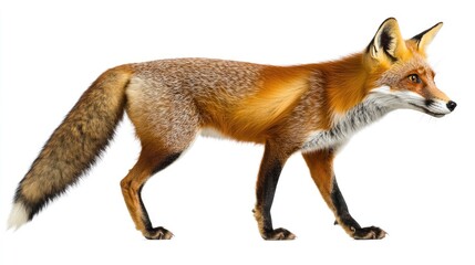 Fototapeta premium A realistic illustration of a fox in a natural pose.