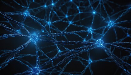 Abstract Network Connections with Blue Toned Dots and Lines 