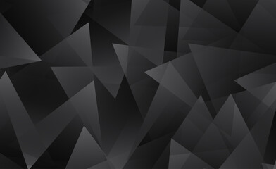 illustration background of triangle colored grey with abstract form and glow effect isolated on black background