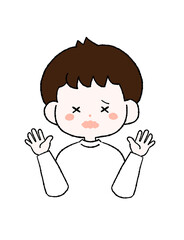 困る男の子のイラスト