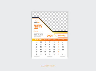 modern wall calendar 2025 template design