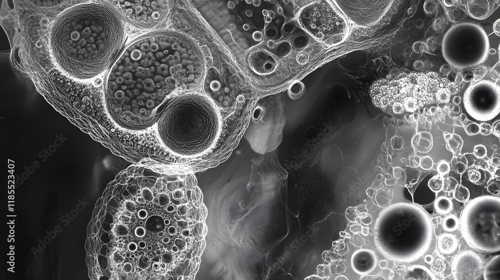 Poster abstract cellular structure microscopic image