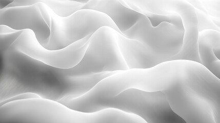 Obraz premium Abstract flowing white fabric with smooth folds and elegant texture.